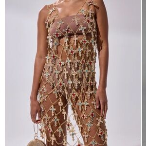 AKIRA EVE CROSS CHAIN MINI DRESS - one size